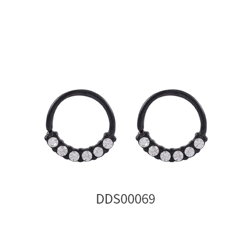 Black PVD Coated 316L Surgical Steel Septum Ring Earring Seamless Ring 
