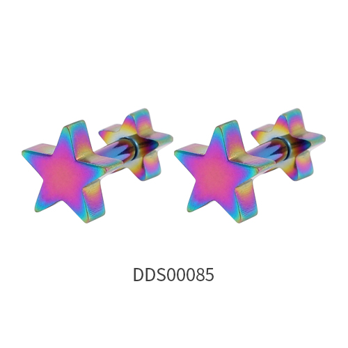 Rainbow PVD Coated 316L Surgical Steel Ear Stud