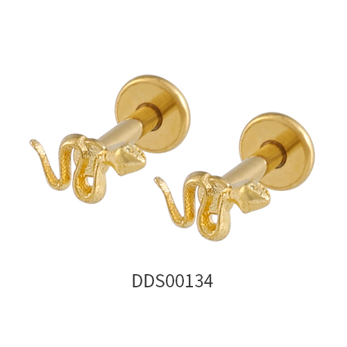 Gold PVD Coated 316L Surgical Steel Ear Stud
