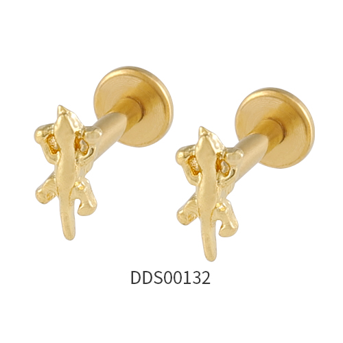 Gold PVD Coated 316L Surgical Steel Ear Stud