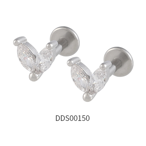 316L Surgical Steel Ear Stud with Stone