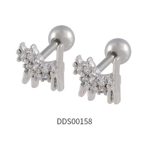 316L Surgical Steel Ear Stud with Stone