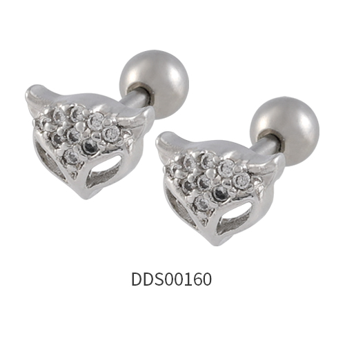 316L Surgical Steel Ear Stud with Stone