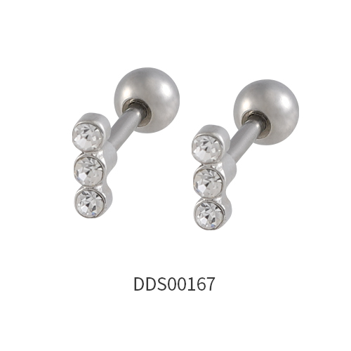 316L Surgical Steel Ear Stud with Stone