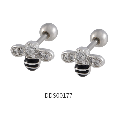 316L Surgical Steel Ear Stud with Stone