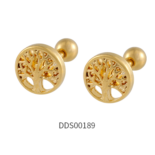 Gold PVD Coated 316L Surgical Steel Ear Stud