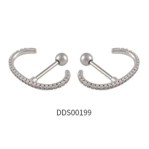 316L Surgical Steel Ear Stud with Stone