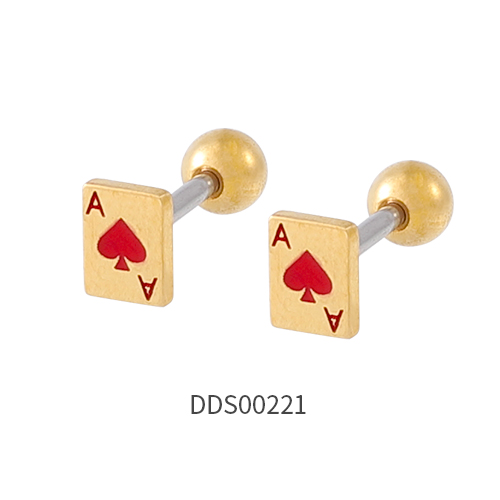 Gold PVD Coated 316L Surgical Steel Ear Stud