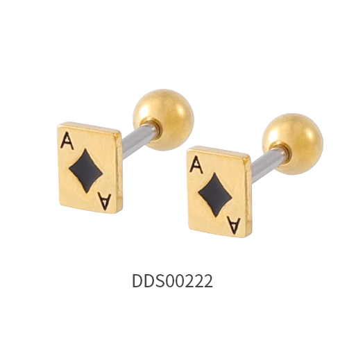 Gold PVD Coated 316L Surgical Steel Ear Stud