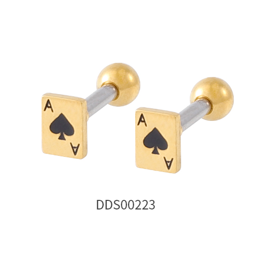 Gold PVD Coated 316L Surgical Steel Ear Stud