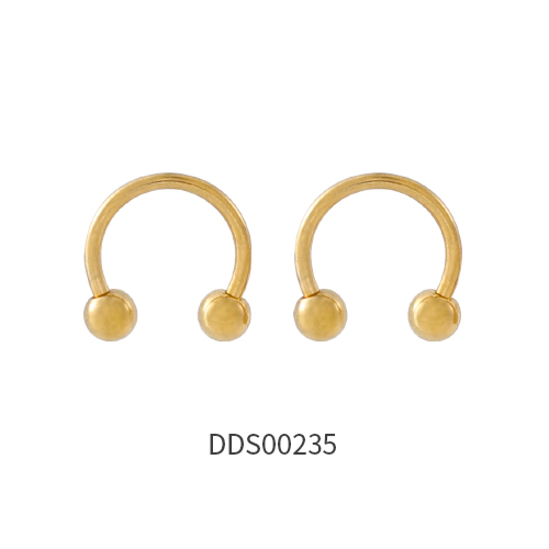 Gold PVD Coated 316L Surgical Steel Circular Barbell Septum Ring Earring