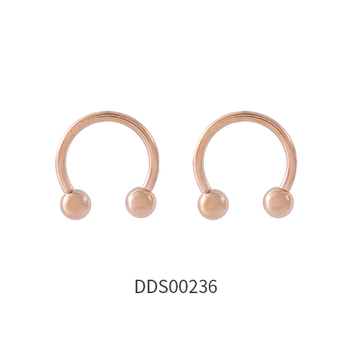 Rose Gold PVD Coated 316L Surgical Steel Circular Barbell Septum Ring Earring