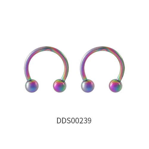 Rainbow 316L Surgical Steel Circular Barbell Septum Ring Earring