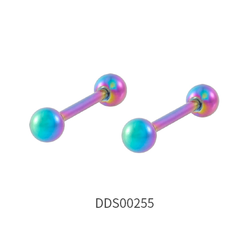 Rainbow PVD Coated316L Surgical Steel Tongue Piercing