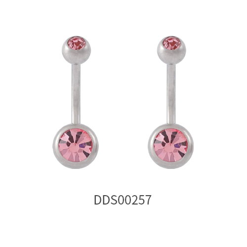 316L Surgical Steel Belly Ring with Stone