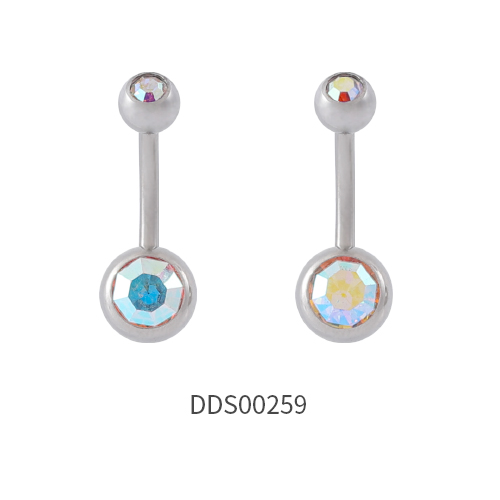 316L Surgical Steel Belly Ring with Stone