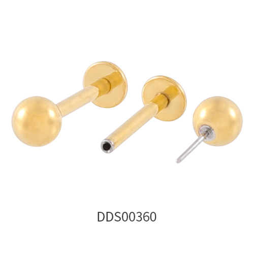 Gold PVD Coated 316L Surgical Steel Labret