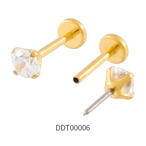 Titanium Threadless Push Pin Labret Stud