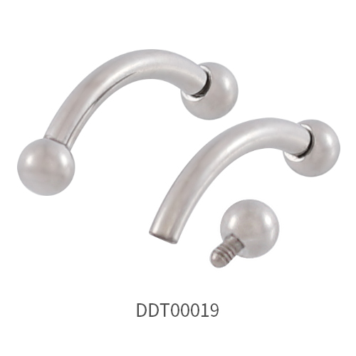  Internally Threaded Titanium Curved Barbell / Eyebrow Ring