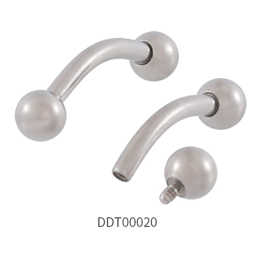 Internally Threaded Titanium Curved Barbell / Eyebrow Ring