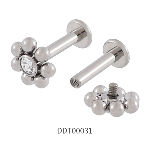 Titanium Internally Threaded Labret Earring