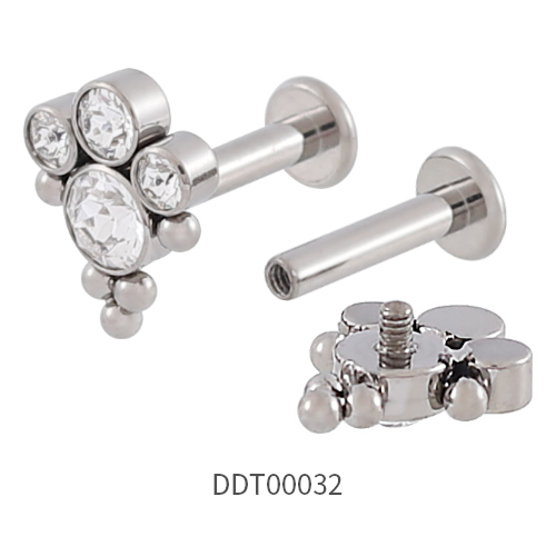 Titanium Internally Threaded Labret Earring