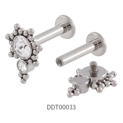 Titanium Internally Threaded Labret Earring